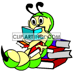   bookworm bookworms book books reading worm worms  bookworm001.gif Animations 2D Animals 
