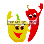 Peppers waving goodbye clipart. Royalty-free image # 120135