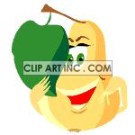 Animated pear with a stem and a leaf clipart. Royalty-free image # 120137