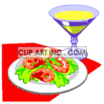 clipart - Steaming hot crawdads with a martini.