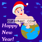   new years celebration baby babies earth year clock clocks time Animations 2D Holidays New Years 