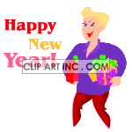 animated man holding gifts clipart. Commercial use image # 120727