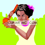   child brush comb kid kids hair african american  hairdressing_home_girl002aa.gif Animations 2D People 
