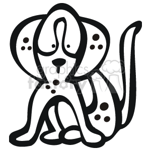 black and white dog clipart. Royalty-free icon # 129097