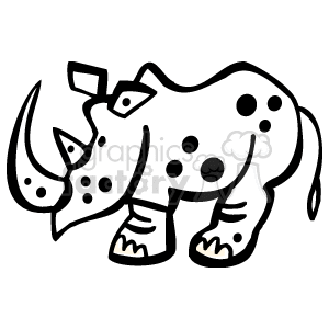 black and white spotted rhino clipart. Royalty-free image # 129137