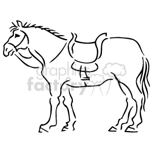  horse horses   Anmls033B_bw Clip Art Animals 