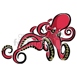 Red octopus clipart. Royalty-free image # 129455