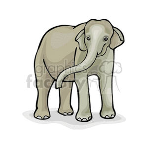 Cartoon elephant with long trunk and legs clipart. Commercial use image # 129650