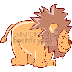 Pudgy cartoon male lion clipart. Commercial use image # 129725