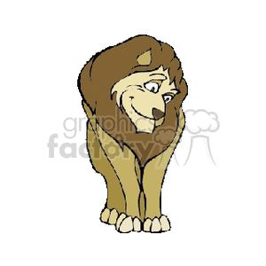 Cartoon lion looking to the side