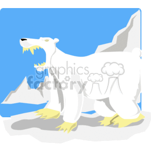 Polar bear roaring clipart.