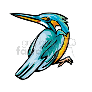 Blue Breasted Kingfisher clipart. Royalty-free image # 130243