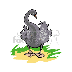 Gray goose standing in grass clipart. Royalty-free image # 130434