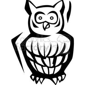 Black and white shaking owl clipart. Commercial use image # 130523