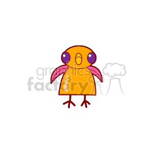 Cute orange cartoon baby owl clipart. Commercial use image # 130525