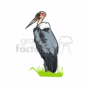 Vulture with dark grey feathers clipart.