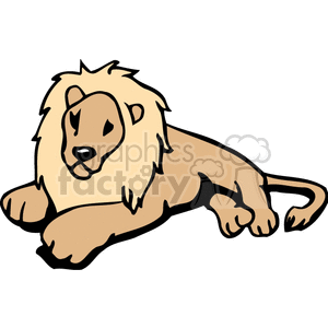 Resting male lion clipart.