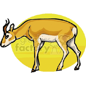 Full body side profile of an African anteleope with small horns clipart.