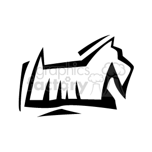 black and white outline of a terrier  clipart. Commercial use image # 131822