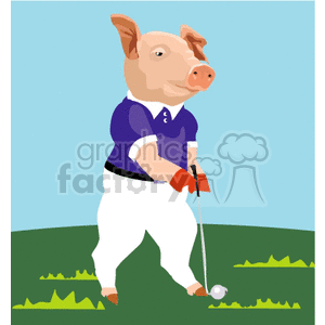   farm farms animals pig pigs hog hogs golf golfing  pig005.gif Clip Art Animals Farm ham-shoot
