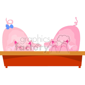 Two pigs eating in a troff animation. Royalty-free animation # 132196