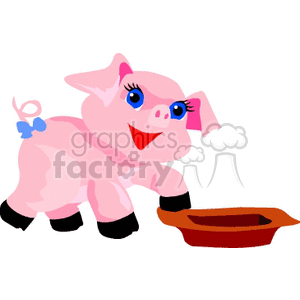 Baby pig waiting for food clipart. Royalty-free image # 132198