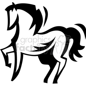 black and white outline of a horse clipart. Royalty-free image # 132786