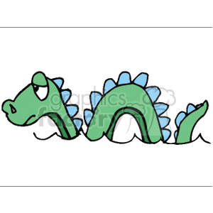 green and blue loch ness monster clipart. Commercial use image # 133599