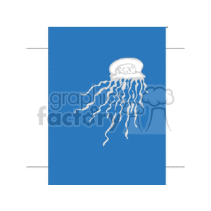 white jellyfish in blue water clipart. Royalty-free image # 133667