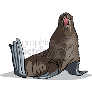 dark brown seal clipart. Royalty-free image # 133705