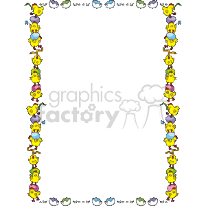 Easter border with eggs and chicks clipart.