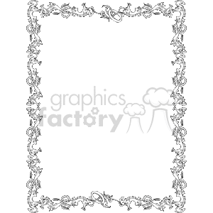 Black and white sea horse border clipart. Royalty-free image # 134021