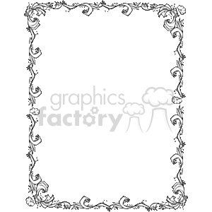 Scrolling border with flowers clipart.