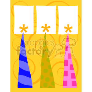 Birthday photo frame with party hats clipart. Royalty-free image # 134121