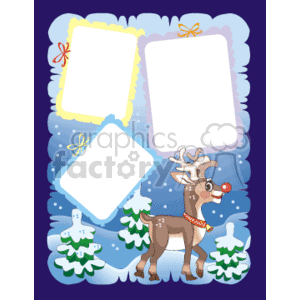  border borders frame frames holidays christmas xmas reindeer reindeers tree snow  Christmas019.gif Clip Art Borders Holidays Christmas 