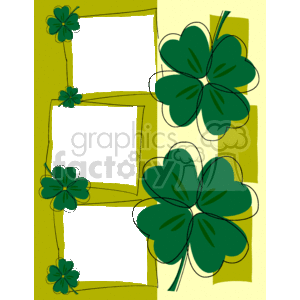 Saint Patricks Day border with 4 leaf clovers clipart. Commercial use image # 134196