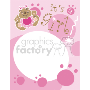 Baby girl picture frame clipart. Commercial use image # 134257