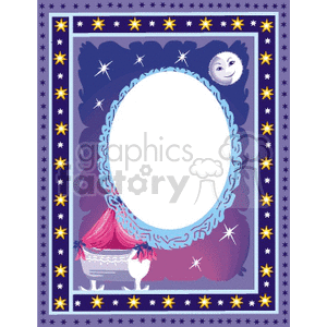 Moon and a cradle frame clipart.