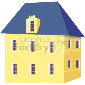 Yellow House clipart. Commercial use image # 134359