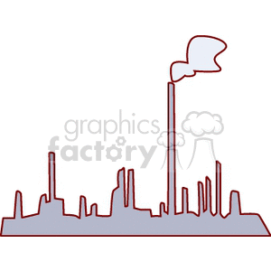 Factory with pollution clipart. Commercial use image # 134409