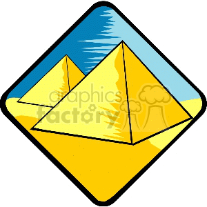 Golden Pyramids Triangle Sign clipart. Commercial use image # 134413