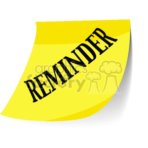   notes note pad reminder office schedule schedules business appointment appointments  YELLOWNOTE04.gif Clip Art Business 