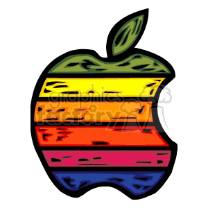 rainbow apple vector design clipart. Commercial use image # 136063