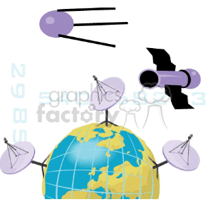   satellite radar globe earth world computer internet data networking network digital business  HighTeck045.gif Clip Art Business Internet 