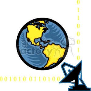 Radar dish sending signals to Earth clipart. Commercial use image # 136226