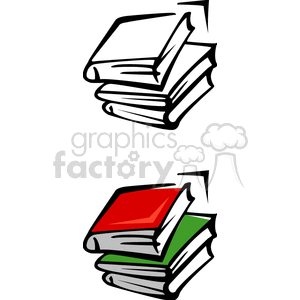   book books  POS0102.gif Clip Art Business Supplies red green black white