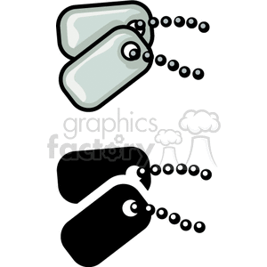 A Pair of Dog Tags that You would wear in the Military clipart.