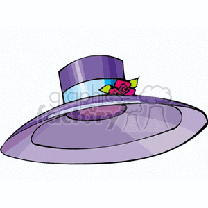 Big purple sun hat with flowers clipart. Commercial use image # 137595