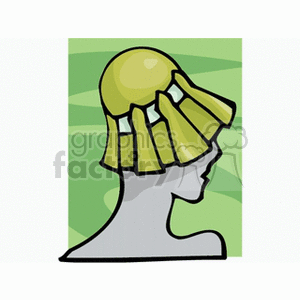 woman wearing lime green hat with blue band clipart. Commercial use image # 137617