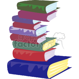 clipart - Stack of cartoon books.
